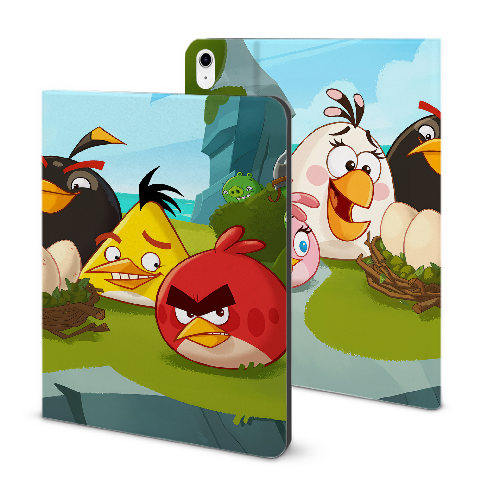 （画像用） Angry Birds アングリーバード IPad ケース ブック型 PUレザー TPU 耐衝撃 軽量 薄型 ペン収納なし 全面保護 IPad 各モデル対応